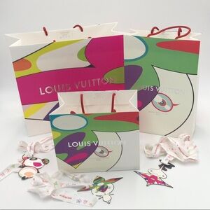 Authentic Louis Vuitton X Murakami Large/Med/Small Multicolor Artistic Gift Bags